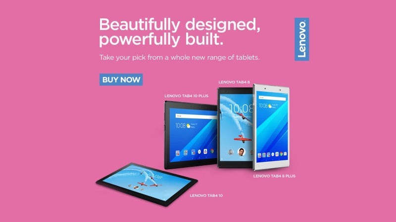 Lenovo Launches Four New Tablets in Its Tab 4 Series in India: Price, Specifications