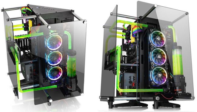 Thermaltake’s triangular open-frame case puts your parts in full display