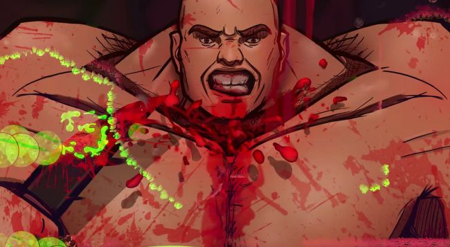 The Flesh God looks like Super Meat Boy but with rocket jumping