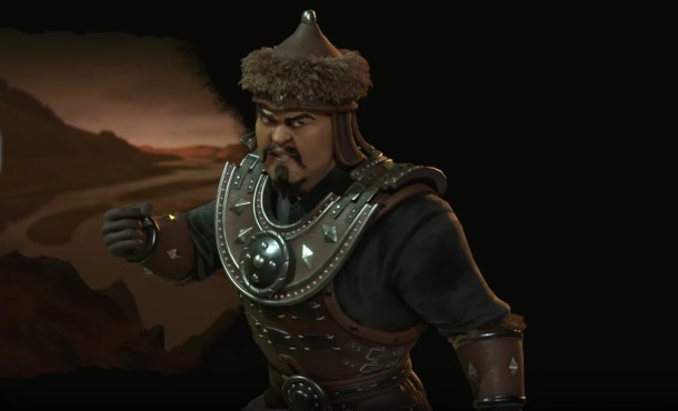 Genghis Khan and the Mongolians are invading Civilization 6