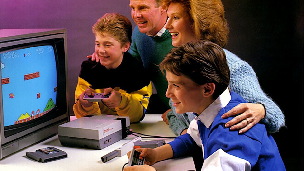 Family playing the NES