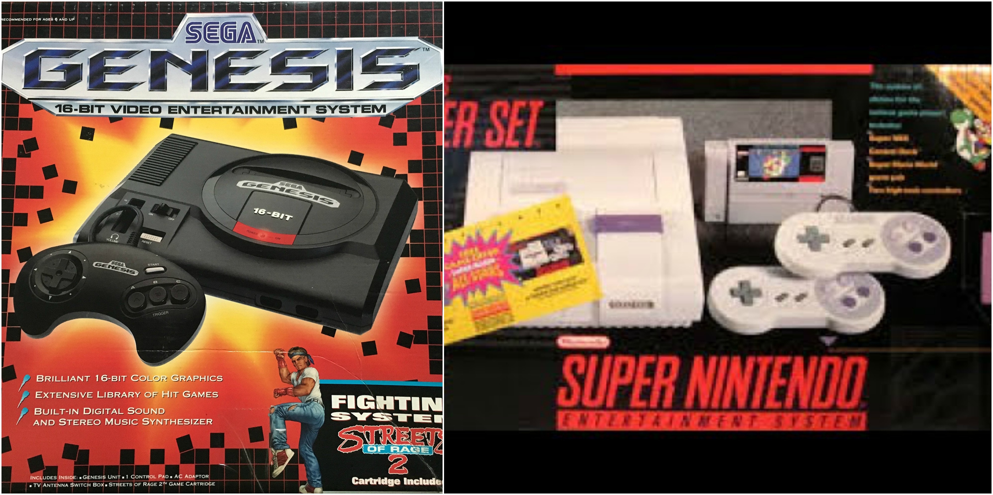 Super Nintendo and Sega Genesis